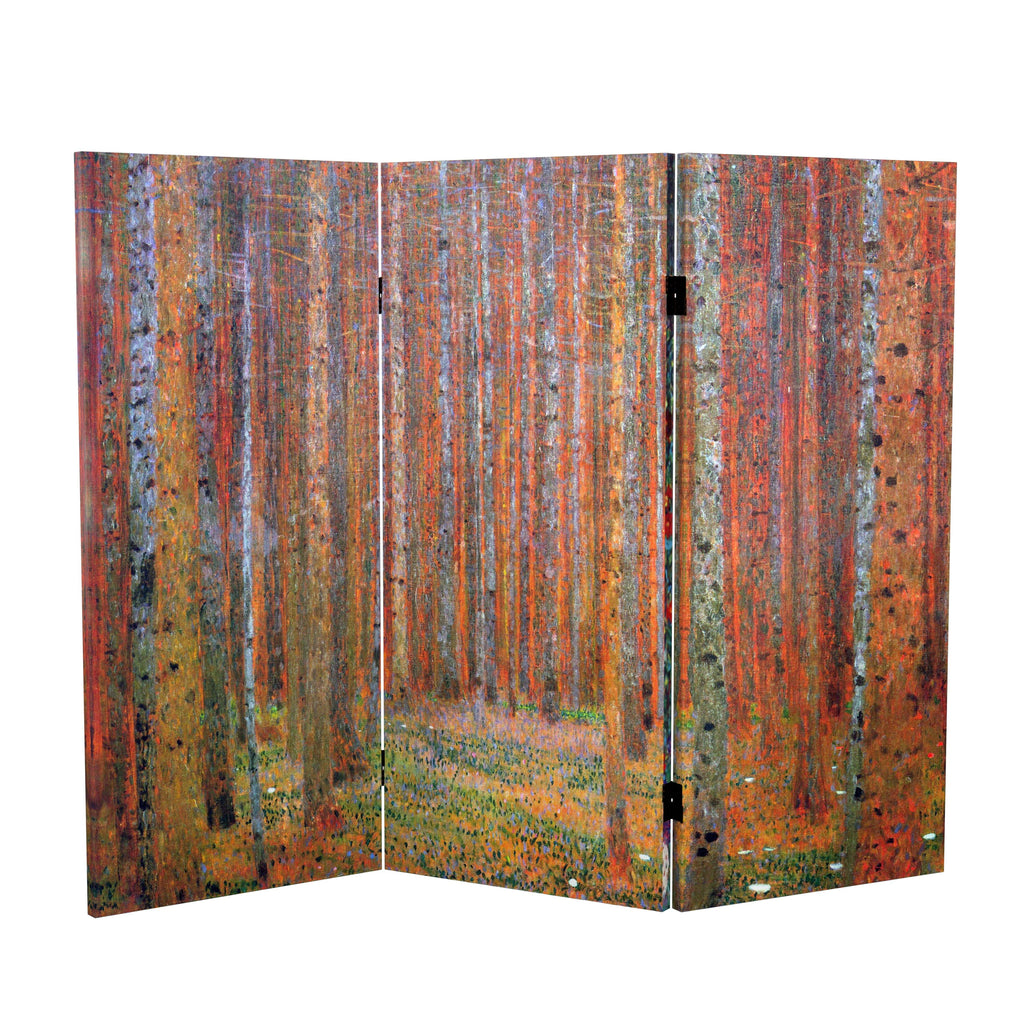 Red Lantern 6 ft. Tall Van Gogh Canvas Folding Screen - Almond Blossoms/Wheat Field